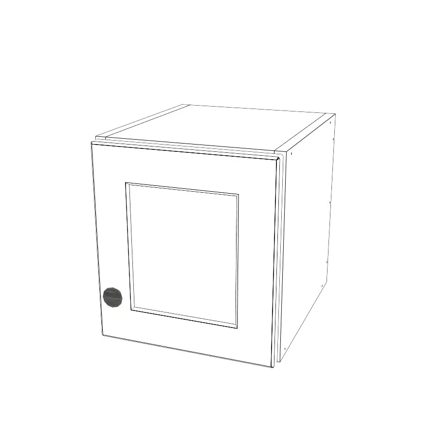 11" Wide x 12" High Wall Cabinet - (White Melamine Cabinets - Painted Doors)