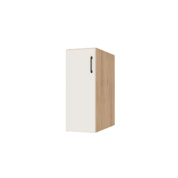 12" Wide Base Cabinet - (Hardrock Maple Melamine Boxes - Flat Panel Doors)