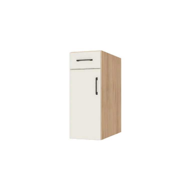 12" Wide Base Cabinet With Drawer On Top - (Hardrock Maple Melamine Boxes - Flat Panel Doors)