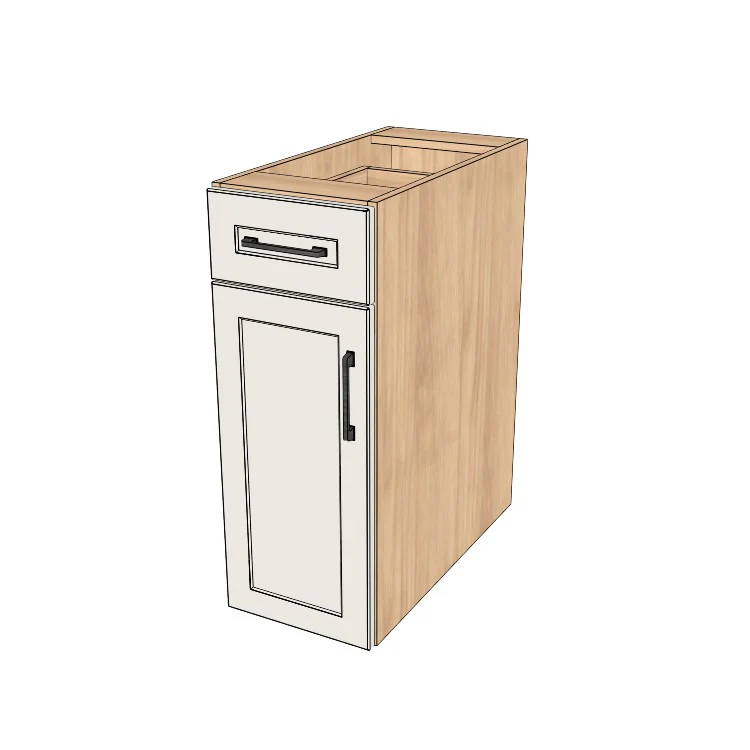12" Wide Base Cabinet With Drawer On Top - (Hardrock Maple Melamine Boxes - Thermofoil Doors)