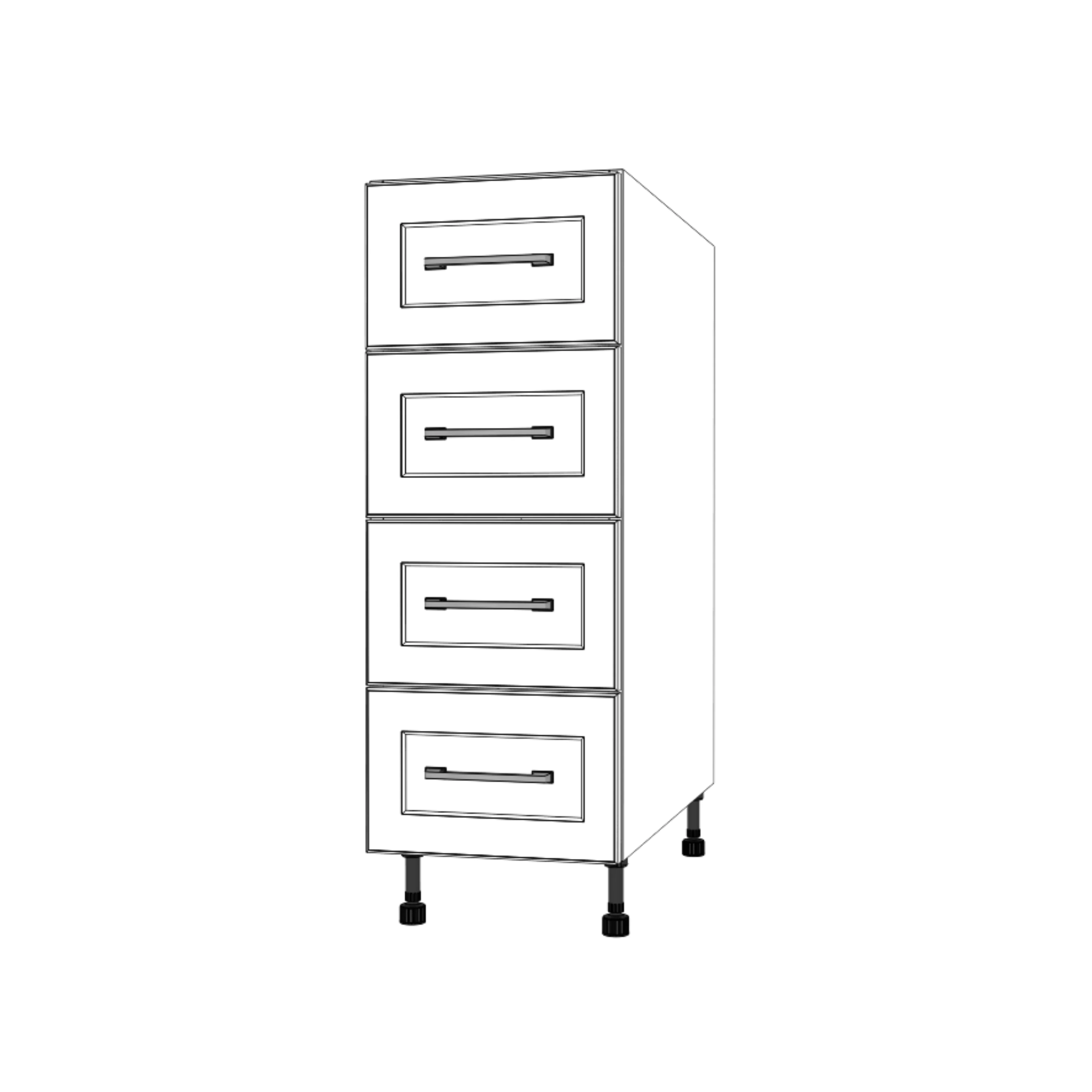 12" Wide Drawer Cabinet - Painted Doors - Image 3