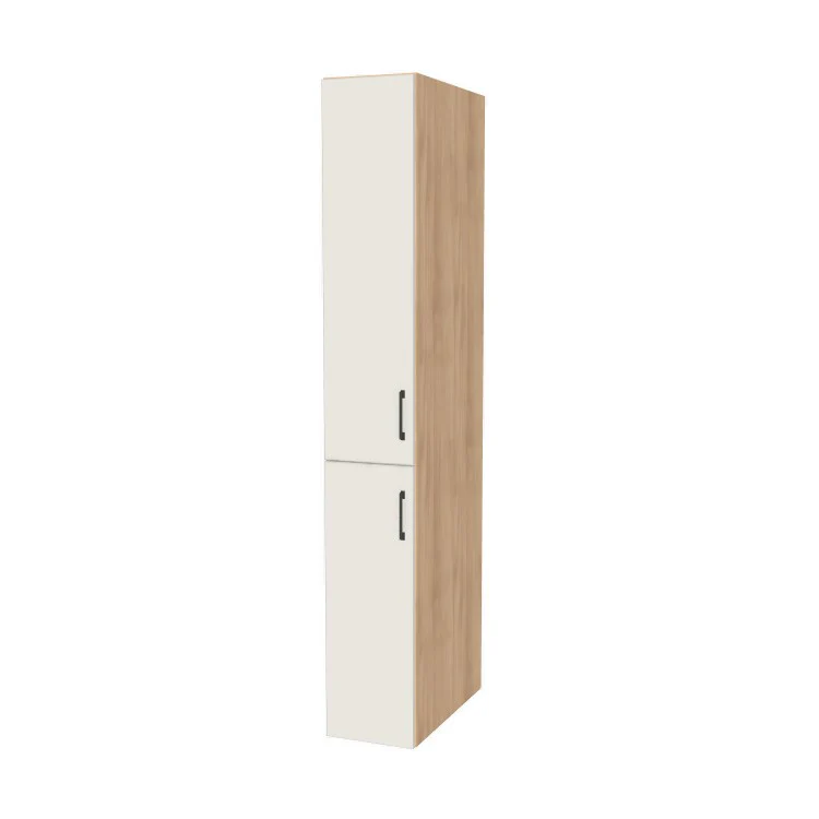 12" Wide Tall Pantry Cabinet - (Hardrock Maple Melamine Boxes - Flat Panel Doors) 24 D
