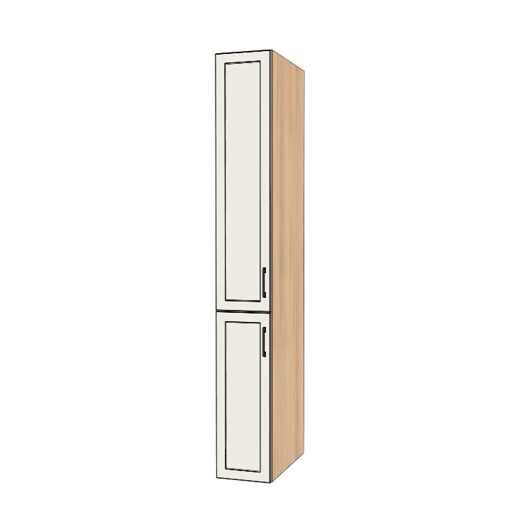 12" Wide Tall Pantry Cabinet - (Hardrock Maple Melamine Boxes - Thermofoil Doors) 24 D