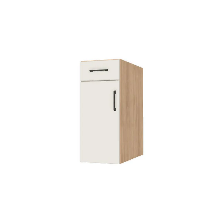 13" Wide Base Cabinet With Drawer On Top - (Hardrock Maple Melamine Boxes - Flat Panel Doors)