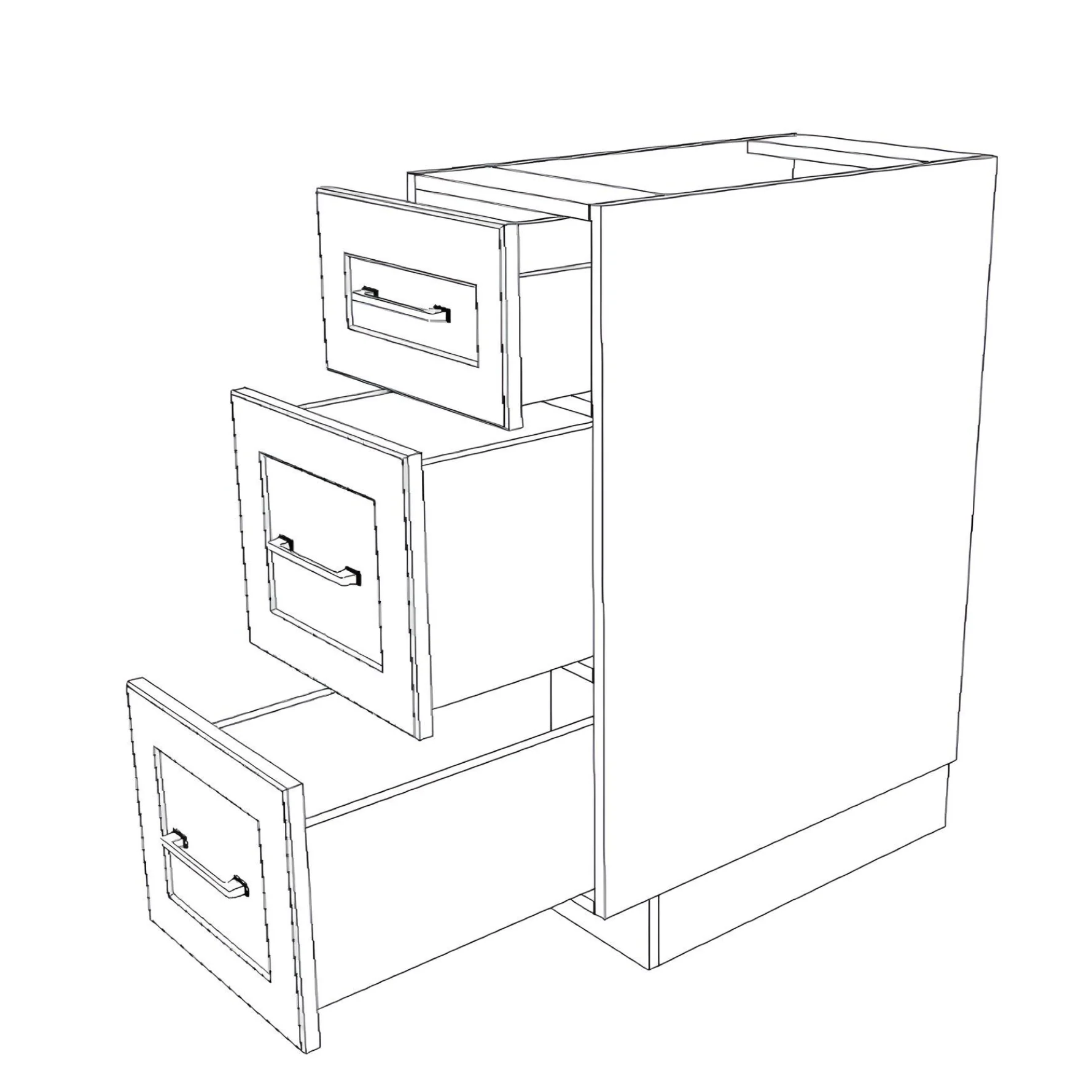 13" Wide Drawer Cabinet - Thermofoil Doors - Image 6