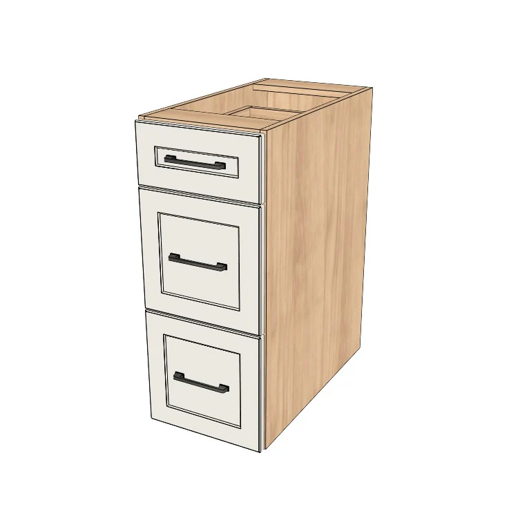 13" Wide Drawer Cabinet - (Hardrock Maple Melamine Boxes - Thermofoil Doors)