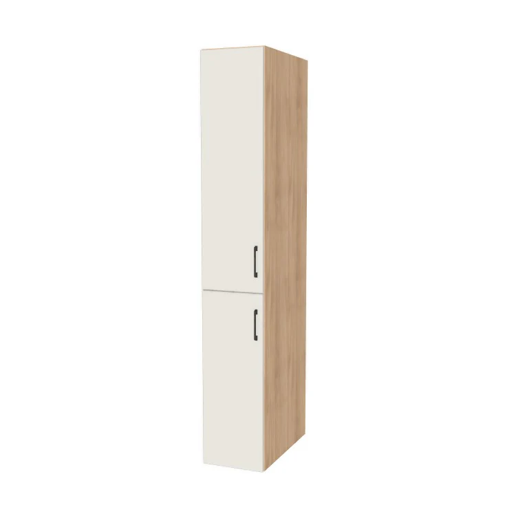13" Wide Tall Pantry Cabinet - (Hardrock Maple Melamine Boxes - Flat Panel Doors) 24 D