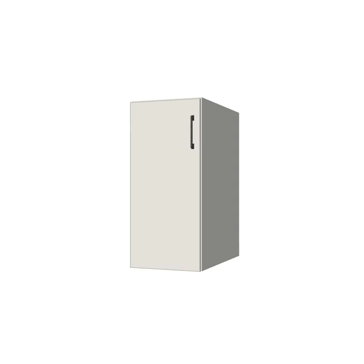 14" Wide Base Cabinet - (White Melamine Boxes - Flat Panel Doors)
