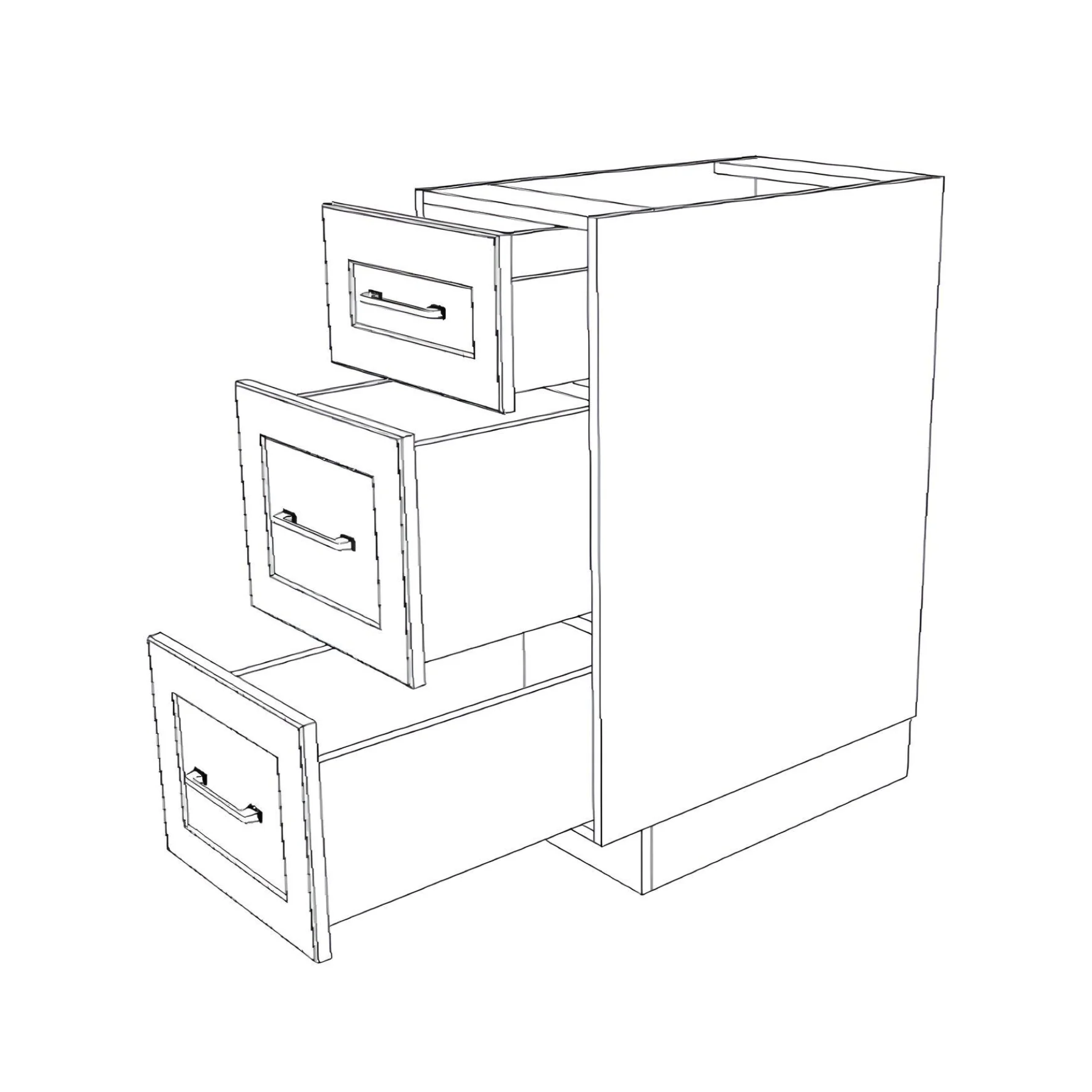 14" Wide Drawer Cabinet - Painted Doors - Image 6