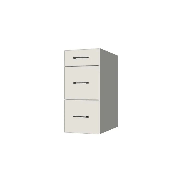 14" Wide Drawer Cabinet - (White Melamine Boxes - Flat Panel Doors)