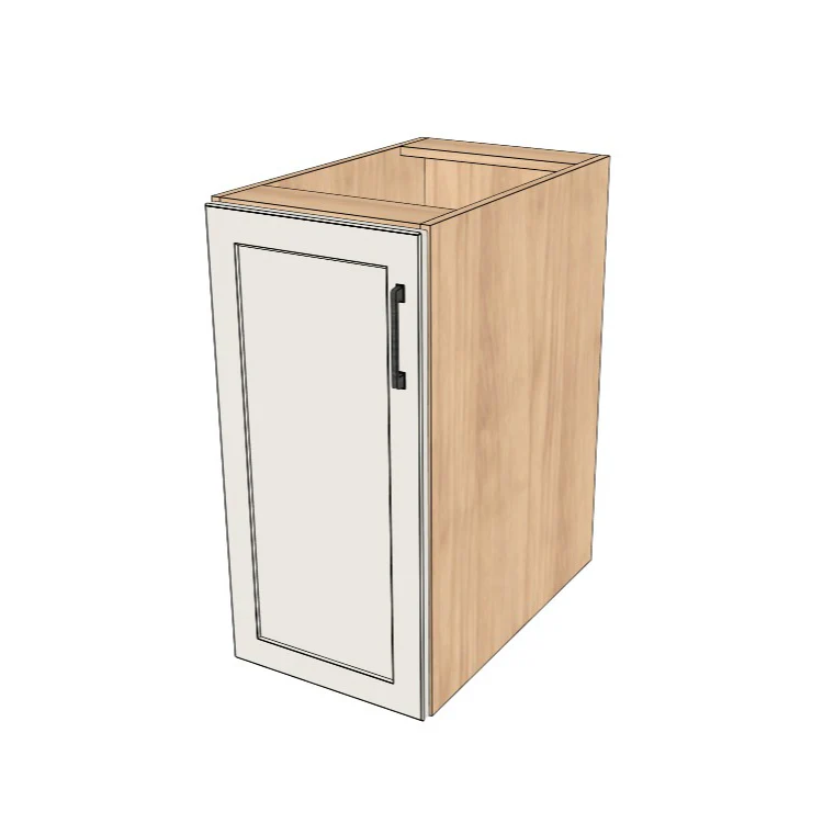 15" Wide Base Cabinet - (Hardrock Maple Melamine Boxes - Painted Doors)