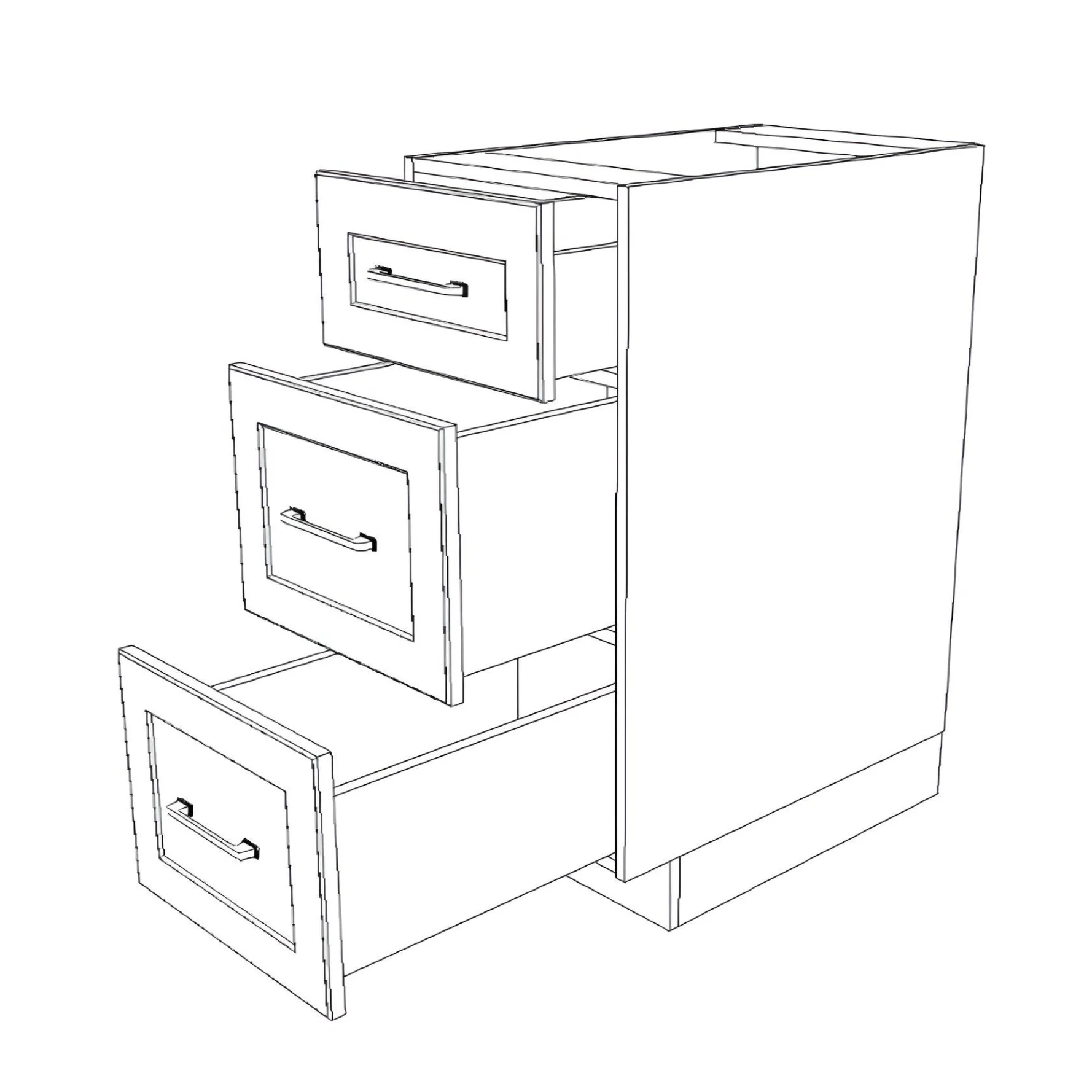 15" Wide Drawer Cabinet - Thermofoil Doors - Image 6