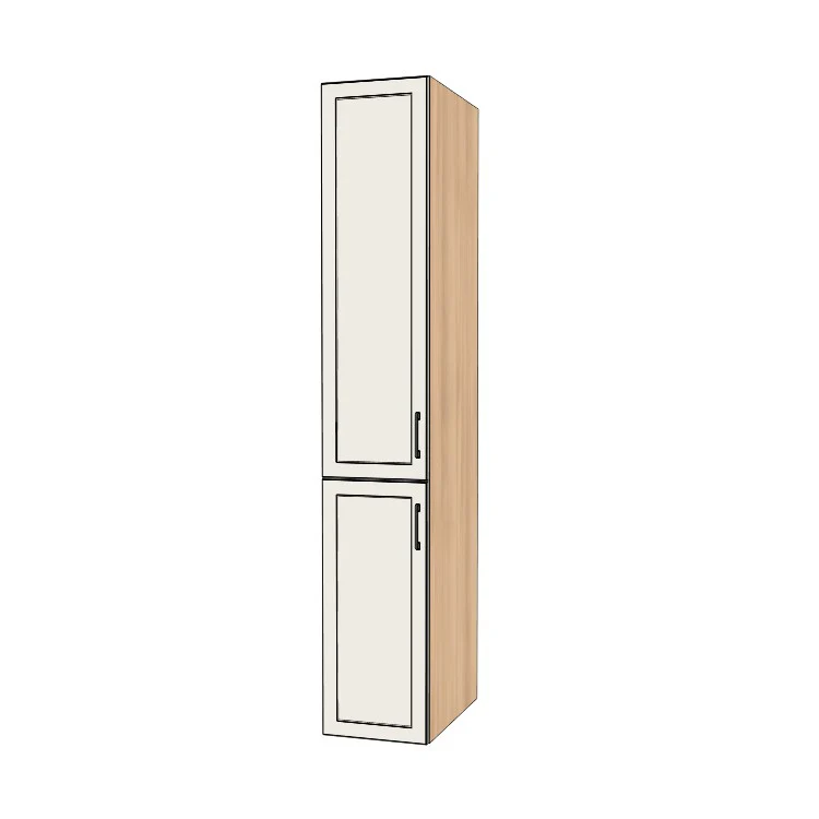 15" Wide Tall Pantry Cabinet - (Hardrock Maple Melamine Boxes - Thermofoil Doors) 24 D