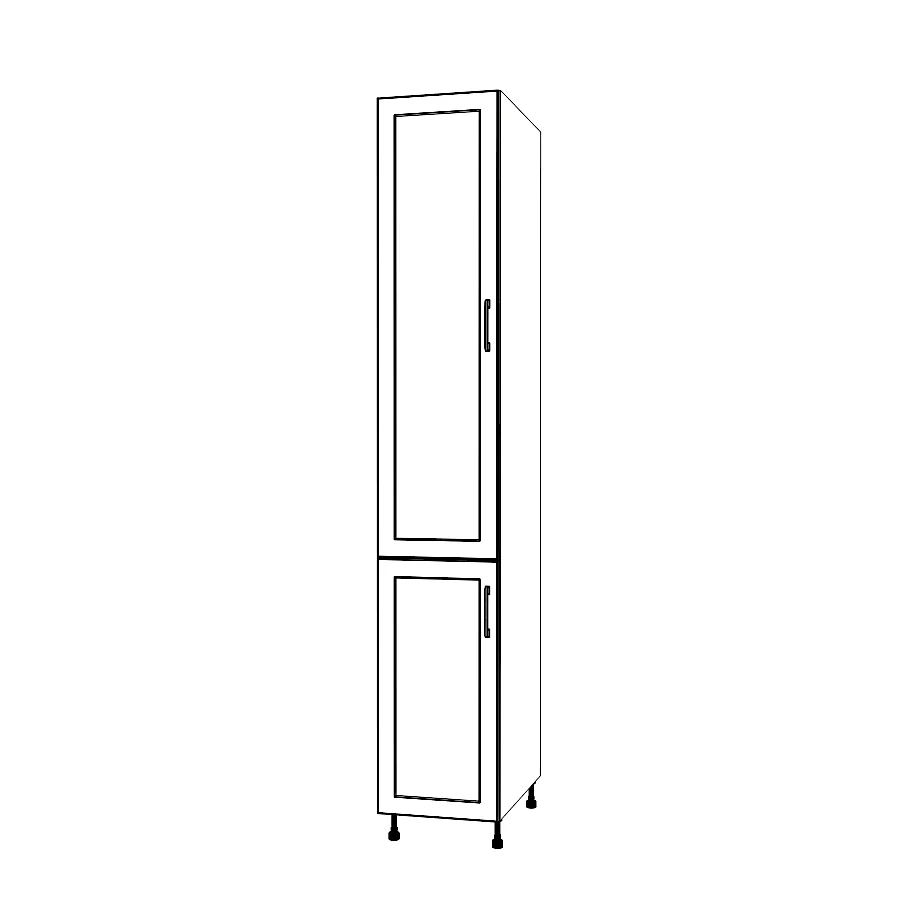 15" Wide Tall Pantry Cabinet - Painted Doors