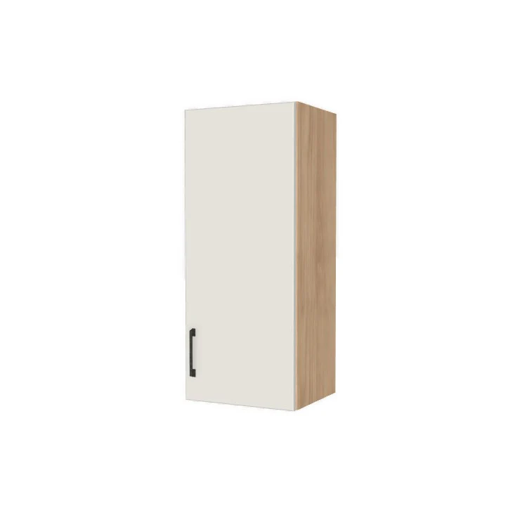 15" Wide x 36" High Wall Cabinet - (Hardrock Maple Melamine Boxes - Flat Panel Doors)