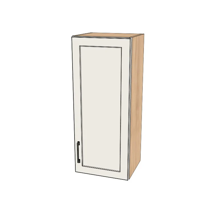 15" Wide x 36" High Wall Cabinet - (Hardrock Maple Melamine Boxes - Painted Doors)