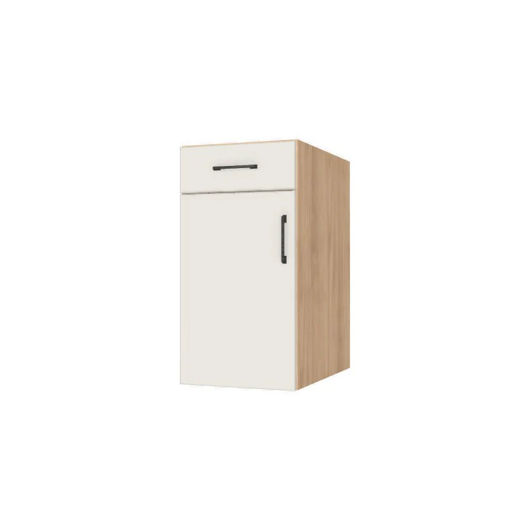 16" Wide Base Cabinet With Drawer On Top - (Hardrock Maple Melamine Boxes - Flat Panel Doors)