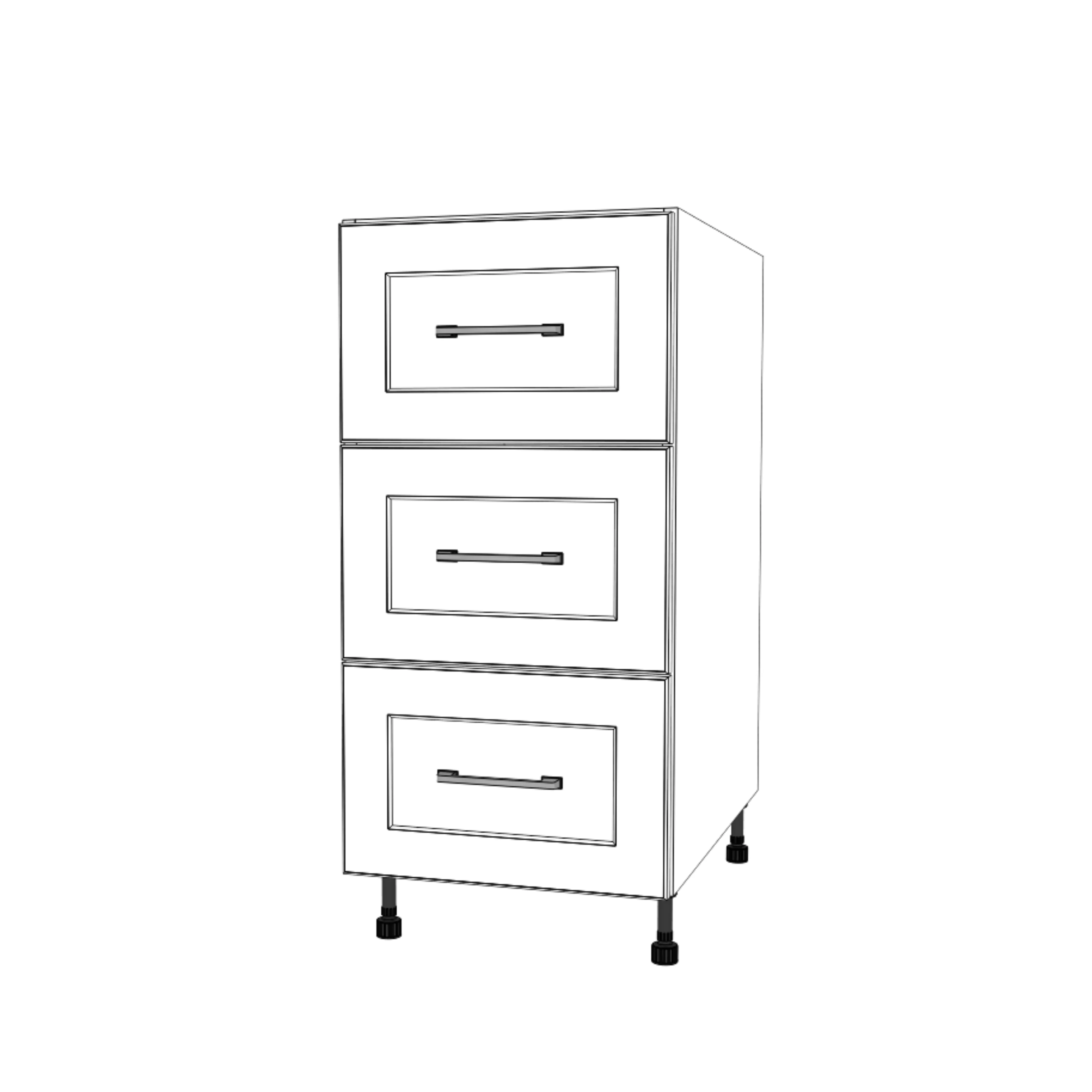 16" Wide Drawer Cabinet - Thermofoil Doors - Image 4