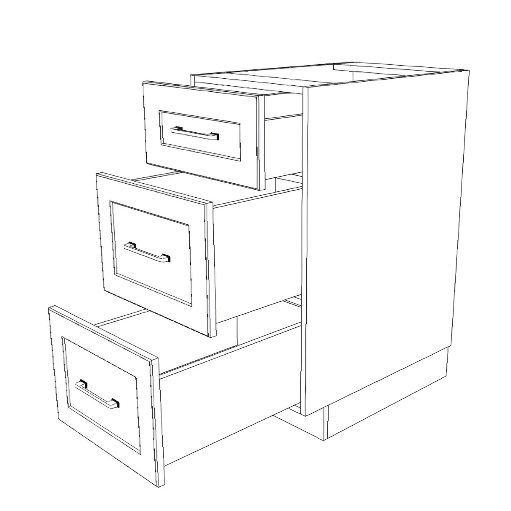 16" Wide Drawer Cabinet - Thermofoil Doors - Image 6