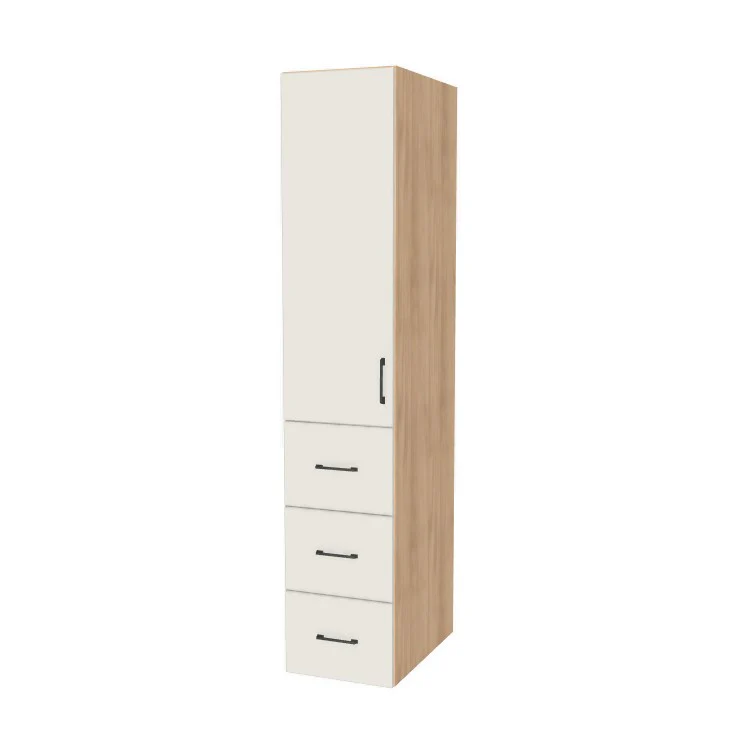 16" Wide Tall Pantry Cabinet with Drawer - (Ply Wood Boxes - Flat Panel Doors) 24 D
