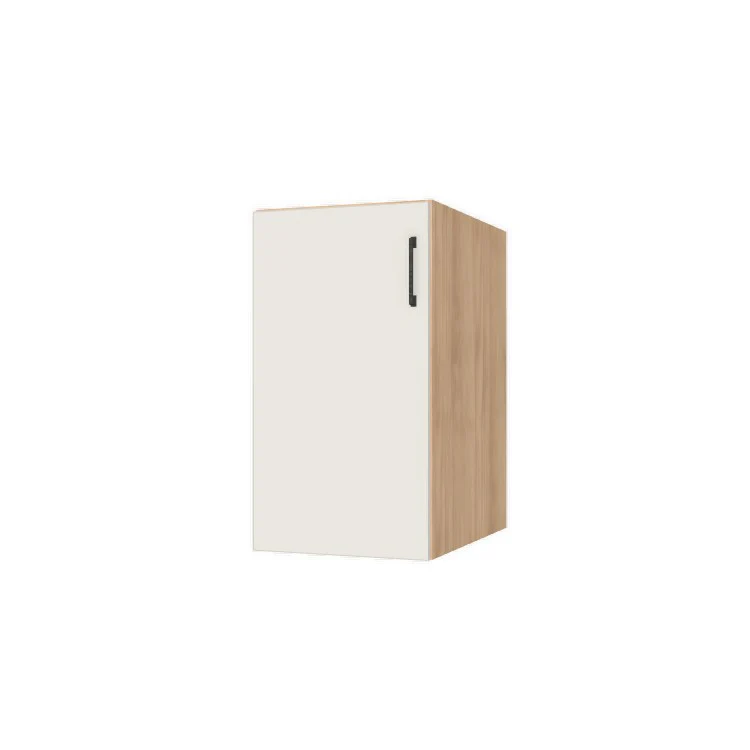 17" Wide Base Cabinet - (Hardrock Maple Melamine Boxes - Flat Panel Doors)