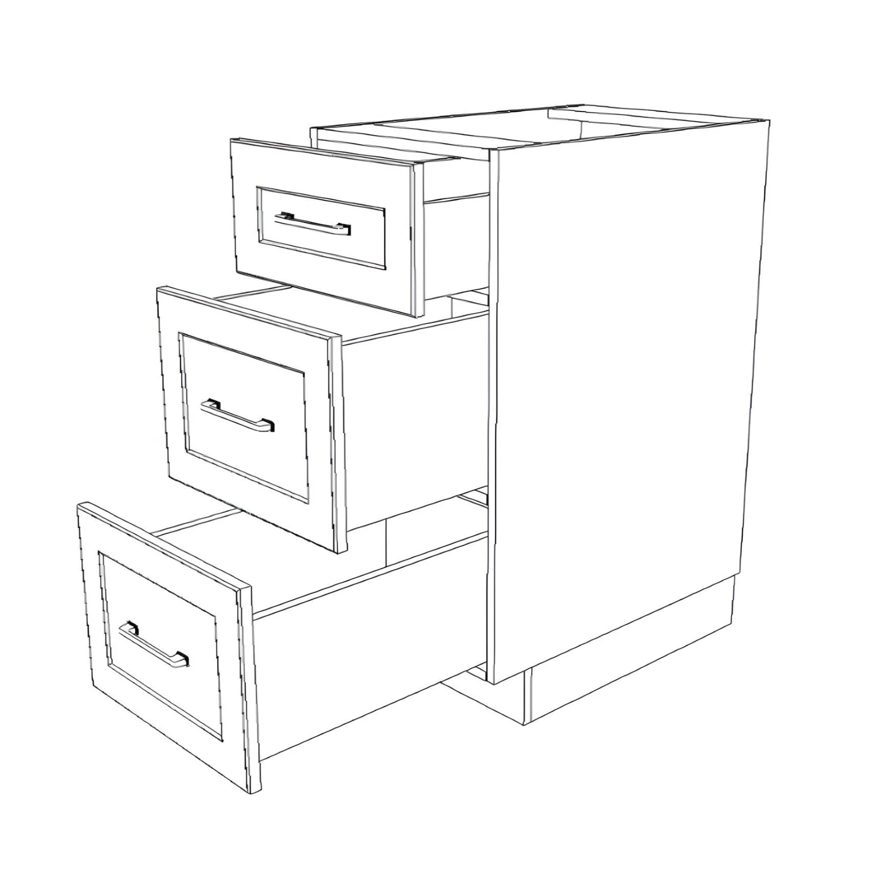 17" Wide Drawer Cabinet - Thermofoil Doors - Image 6