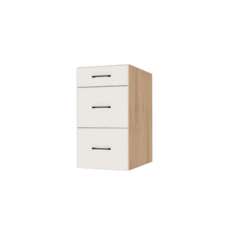 17" Wide Drawer Cabinet - (Hardrock Maple Melamine Boxes - Flat Panel Doors)