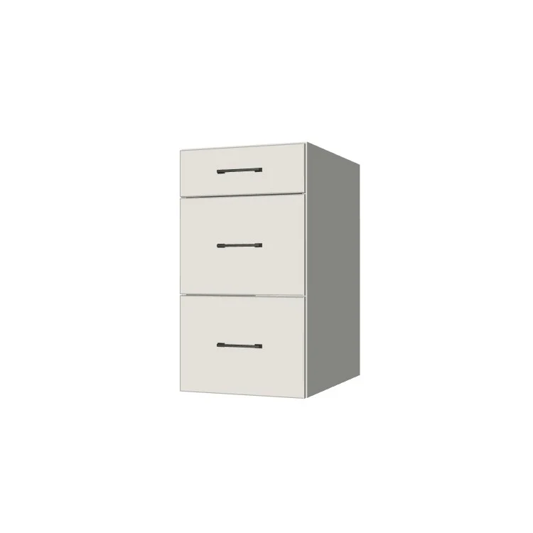 17" Wide Drawer Cabinet - (White Melamine Boxes - Flat Panel Doors)