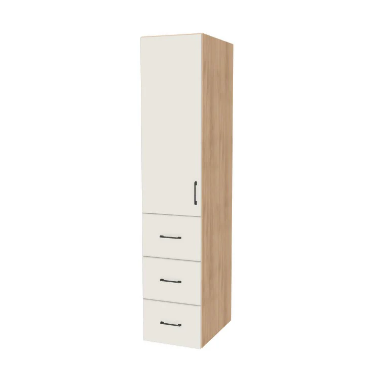17" Wide Tall Pantry Cabinet with Drawer - (Ply Wood Boxes - Flat Panel Doors) 24 D