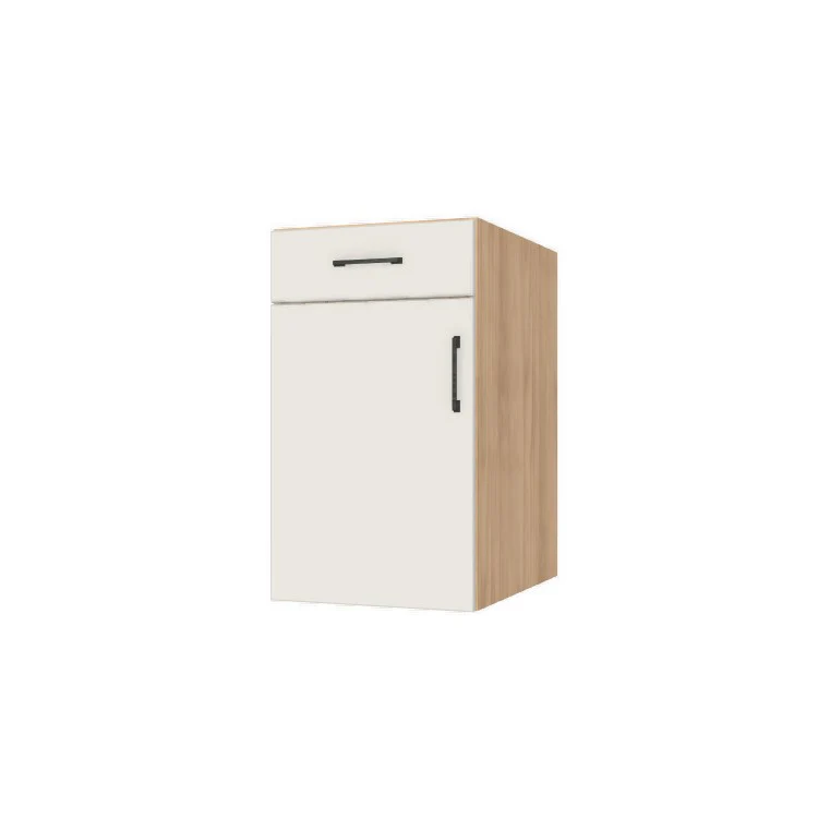 18" Wide Base Cabinet With Drawer On Top - (Hardrock Maple Melamine Boxes - Flat Panel Doors)