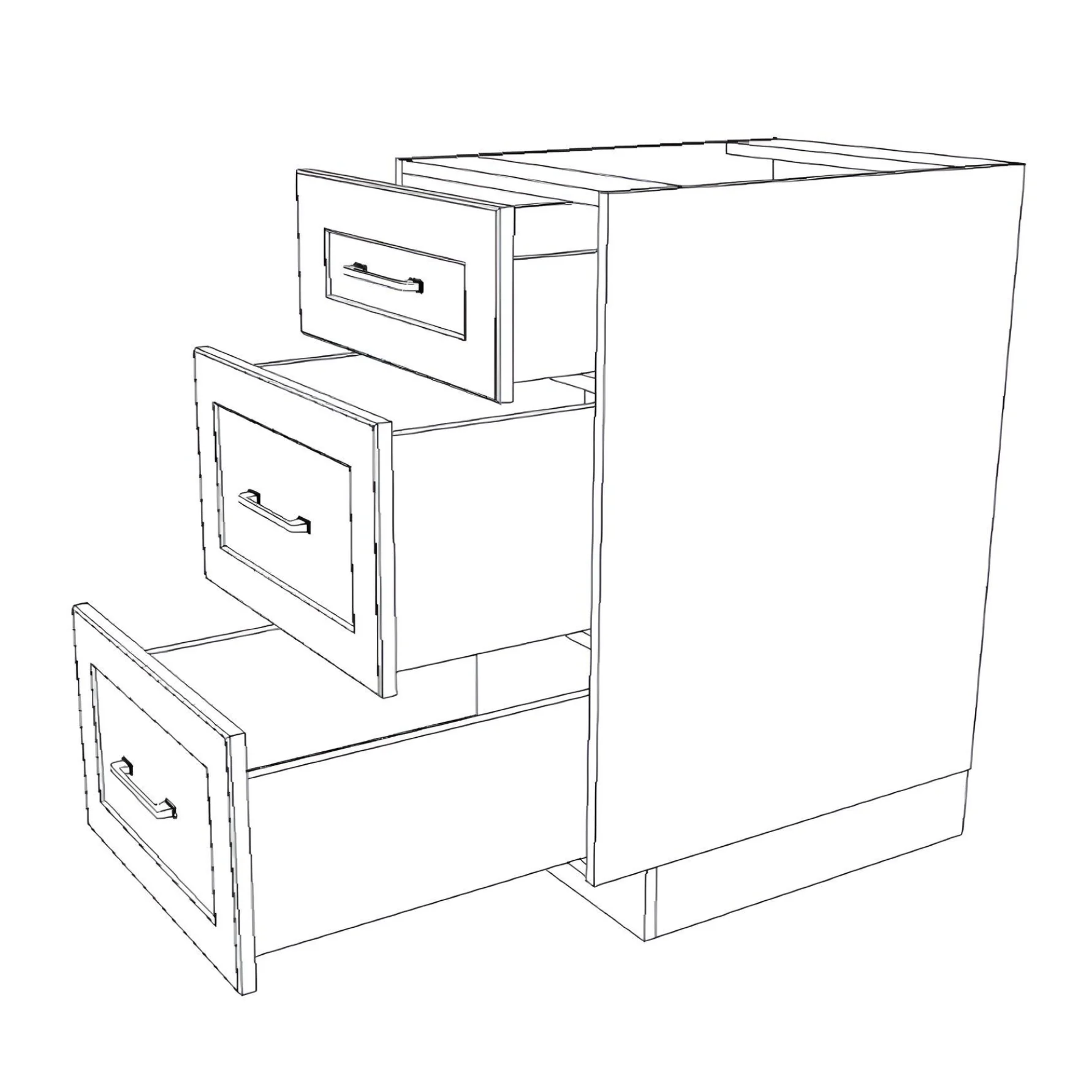 18" Wide Drawer Cabinet - Painted Doors - Image 6
