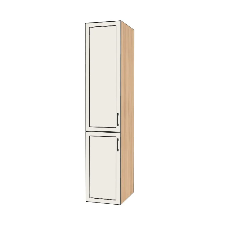 18" Wide Tall Pantry Cabinet - (Hardrock Maple Melamine Boxes - Painted Doors) 24 D