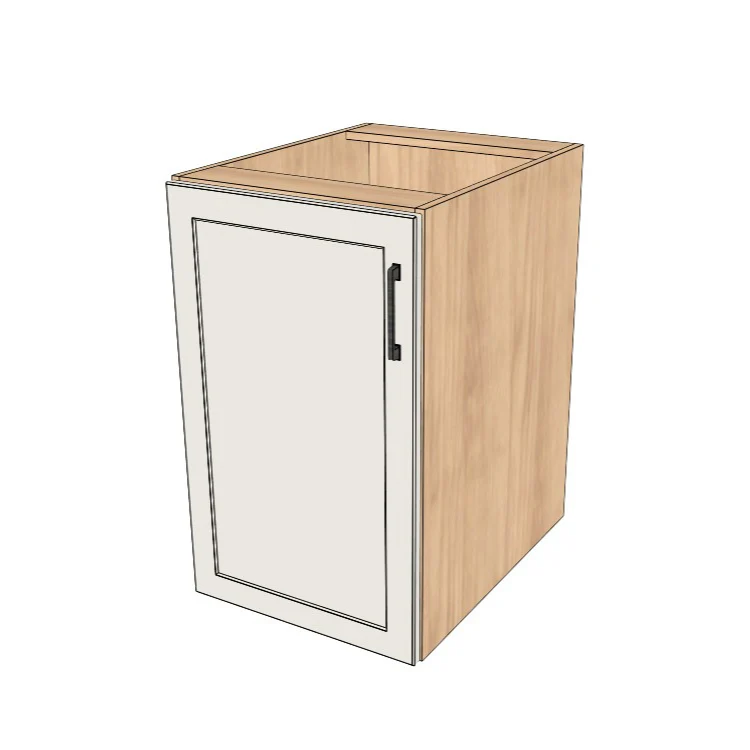 19" Wide Base Cabinet - (Hardrock Maple Melamine Boxes - Thermofoil Doors)