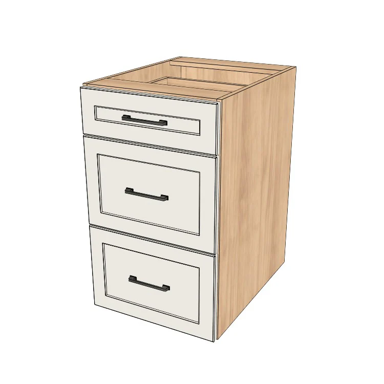 19" Wide Drawer Cabinet - (Hardrock Maple Melamine Boxes - Painted Doors)