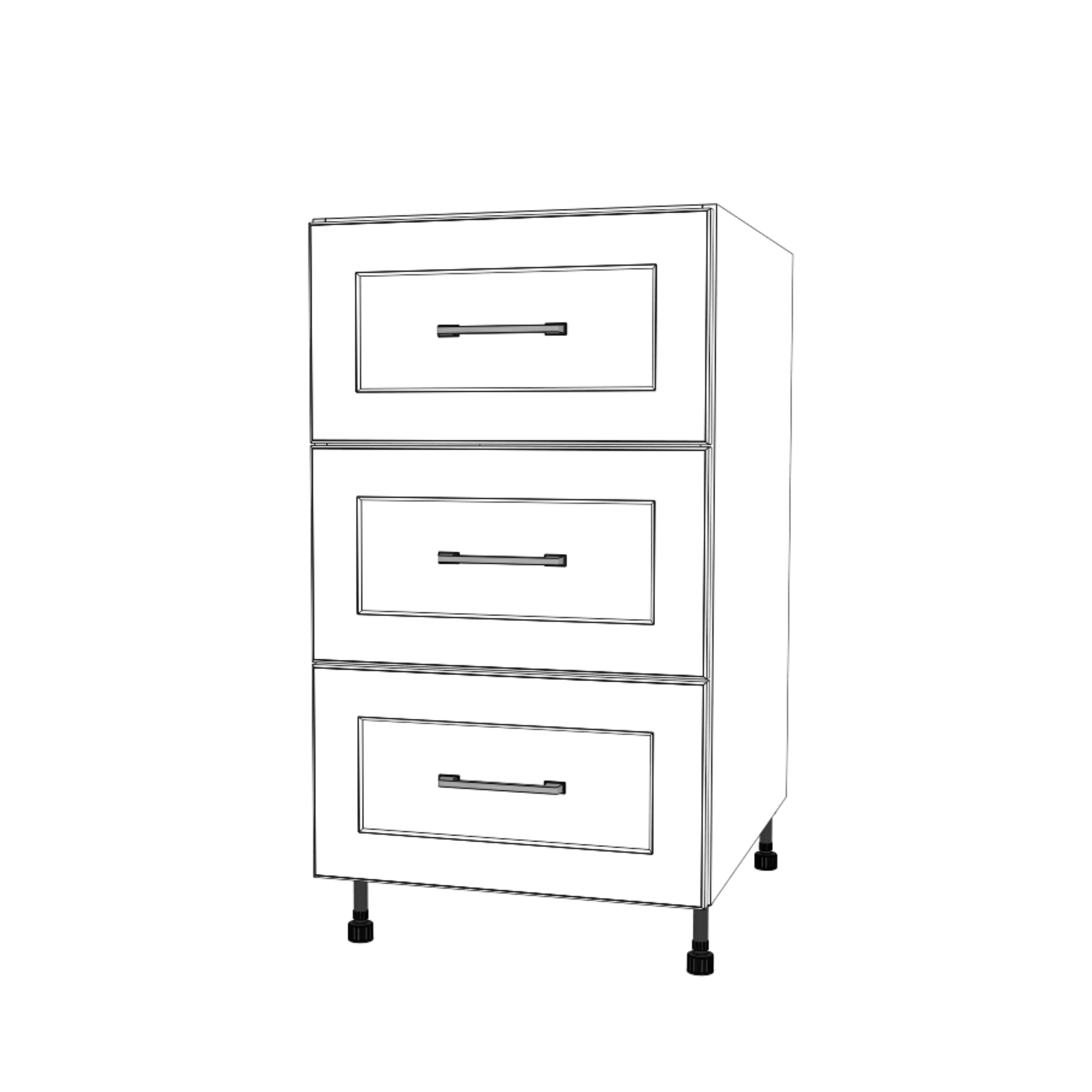 19" Wide Drawer Cabinet - Painted Doors - Image 4