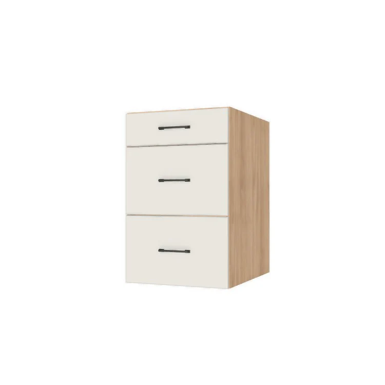 20" Wide Drawer Cabinet - (Hardrock Maple Melamine Boxes - Flat Panel Doors)