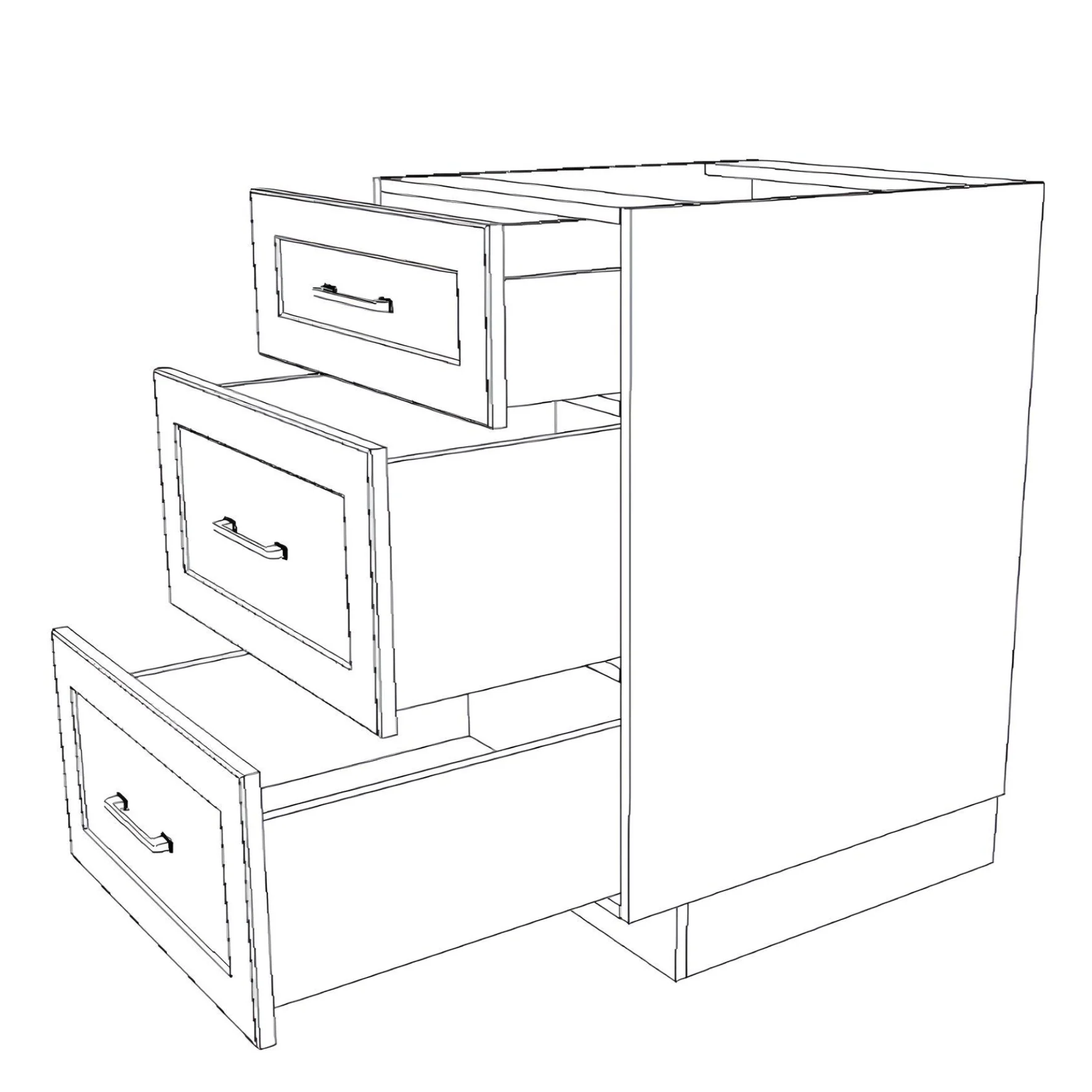 21" Wide Drawer Cabinet - Thermofoil Doors - Image 6