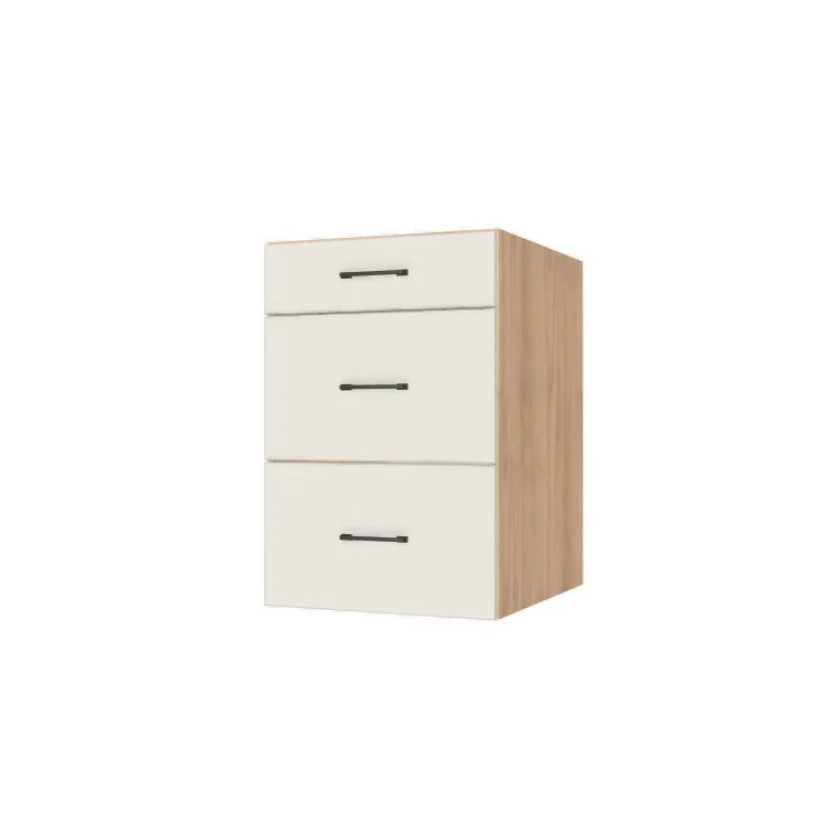 21" Wide Drawer Cabinet - (Hardrock Maple Melamine Boxes - Flat Panel Doors)
