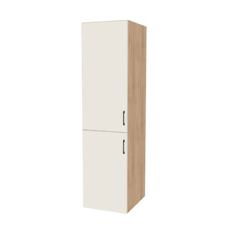 21" Wide Tall Pantry Cabinet - (Hardrock Maple Melamine Boxes - Flat Panel Doors) 24 D
