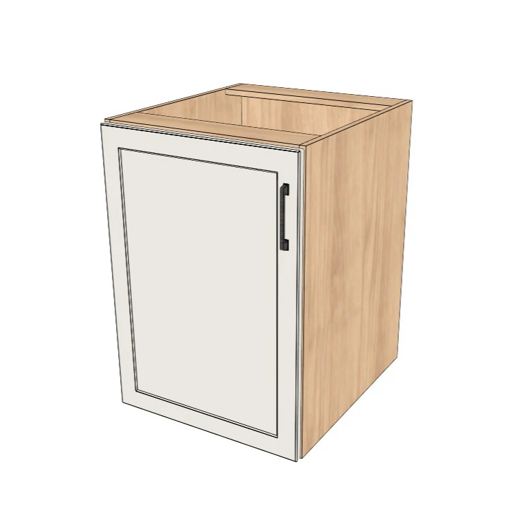 22" Wide Base Cabinet - (Hardrock Maple Melamine Boxes - Thermofoil Doors)
