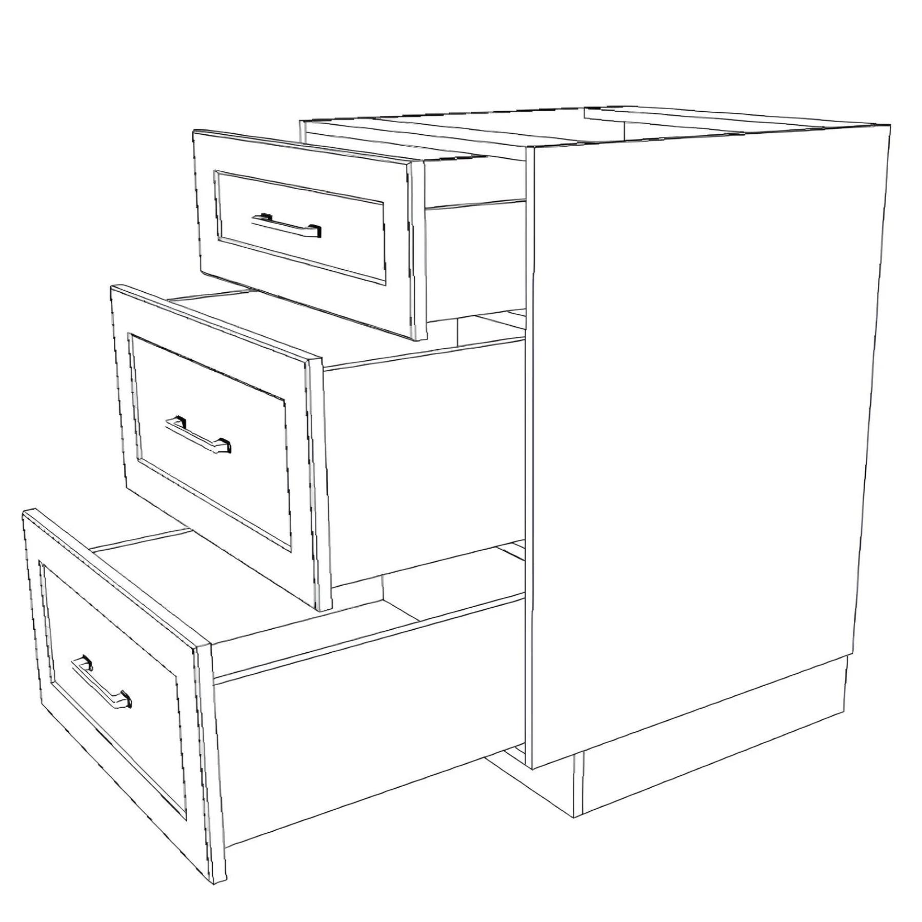 22" Wide Drawer Cabinet - Painted Doors - Image 5