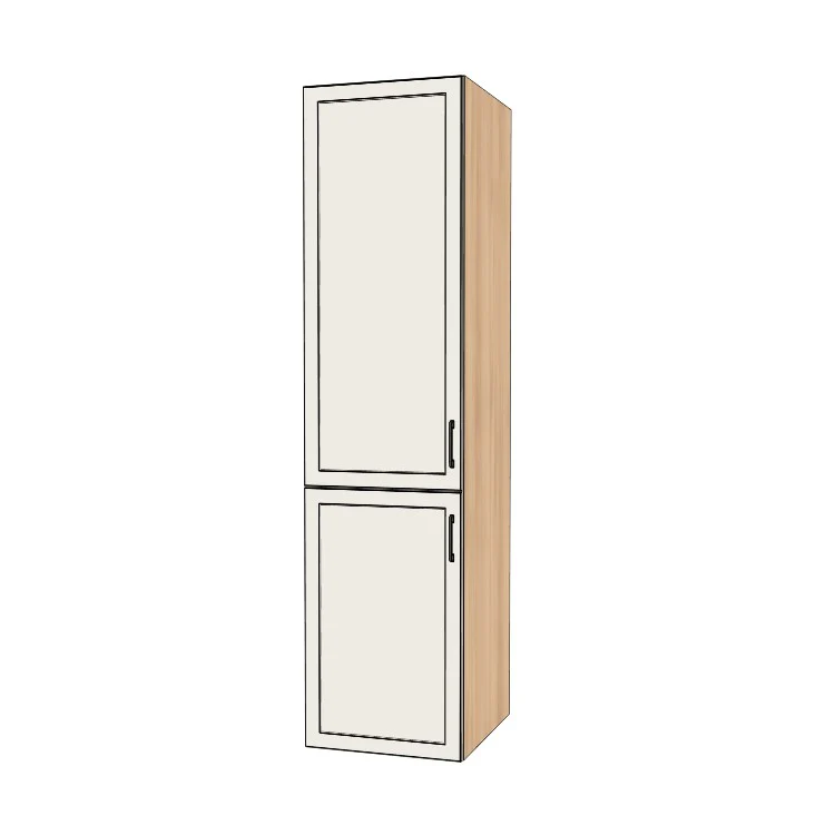 22" Wide Tall Pantry Cabinet - (Hardrock Maple Melamine Boxes - Painted Doors) 24 D