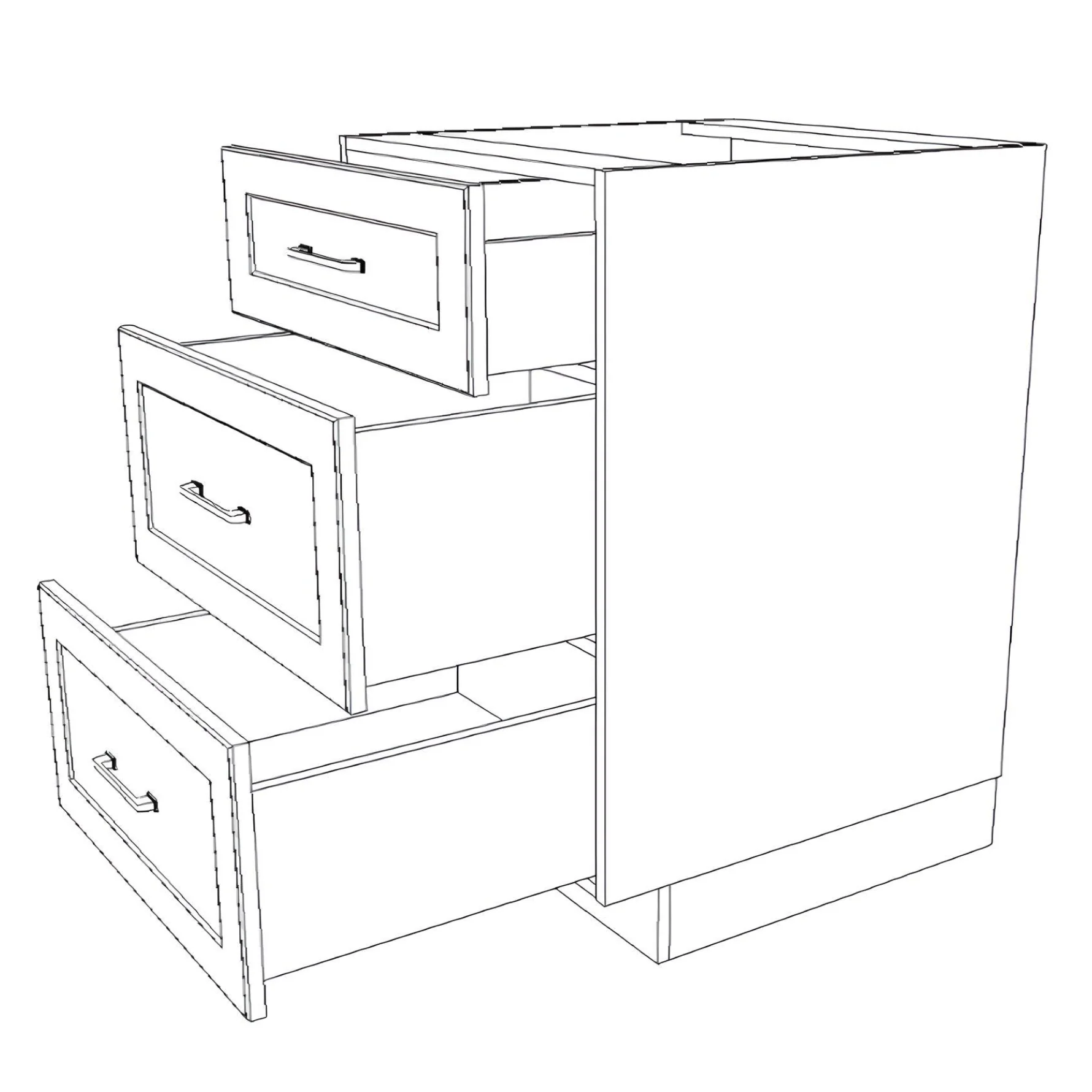 23" Wide Drawer Cabinet - Thermofoil Doors - Image 6