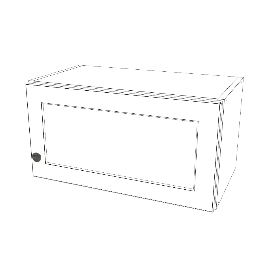 23" Wide x 12" High Wall Cabinet - (White Melamine Cabinets - Painted Doors)