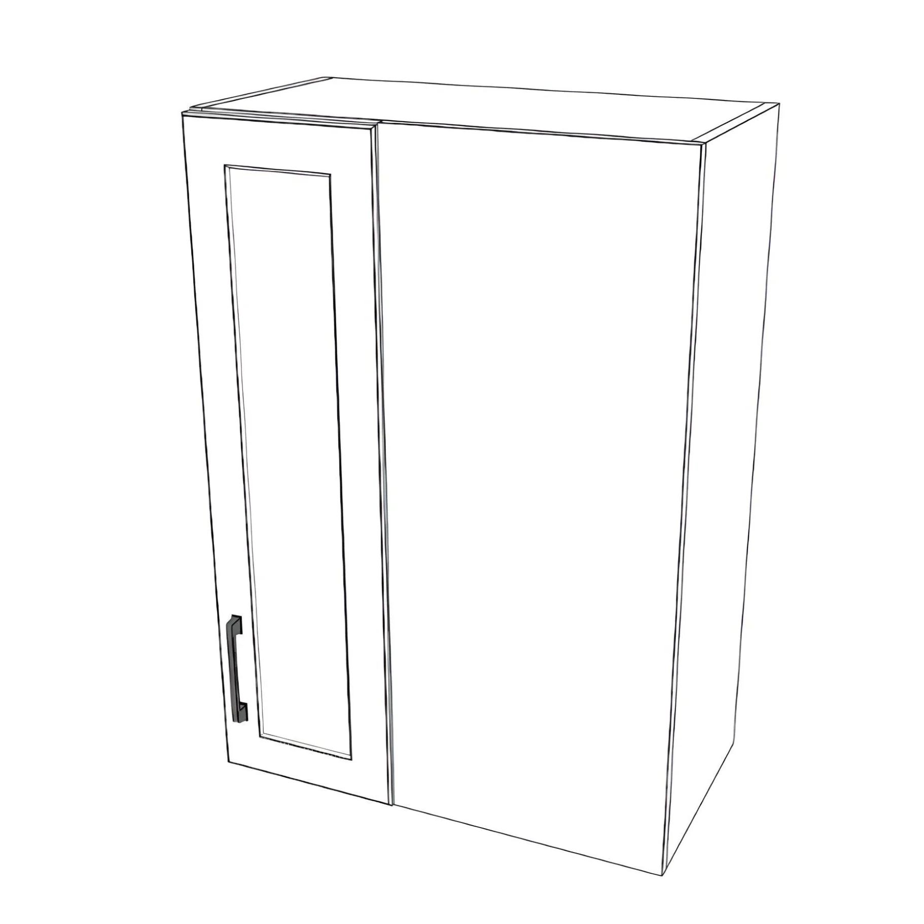 24" Wide 34" High Blind Corner Wall Cabinet - Door on Right/Left Side - Thermofoil Doors