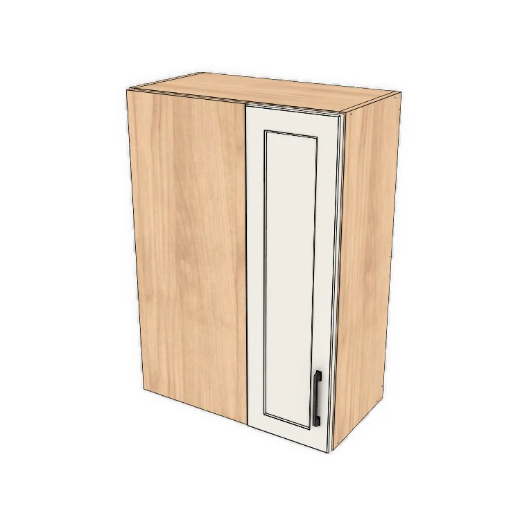 24" Wide 34" High Blind Corner Wall Cabinet - Door on Right/Left Side - (Hardrock Maple Melamine Boxes - Painted Doors)