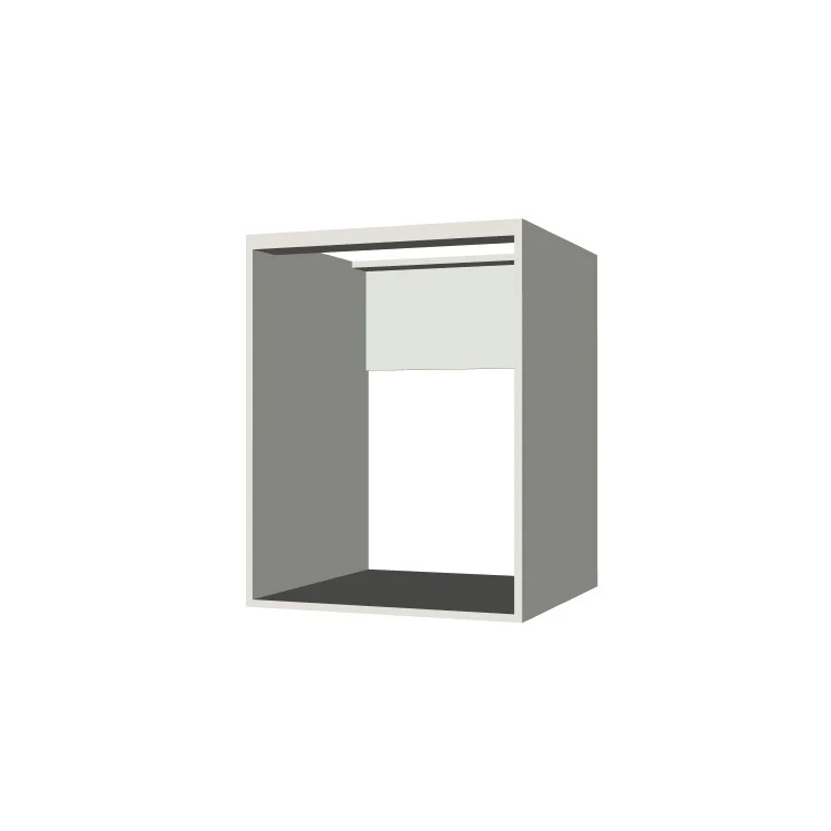 24" Wide Base Cabinet - Sink Cabinet - No Back - (White Melamine Boxes - Flat Panel Doors) - Image 2