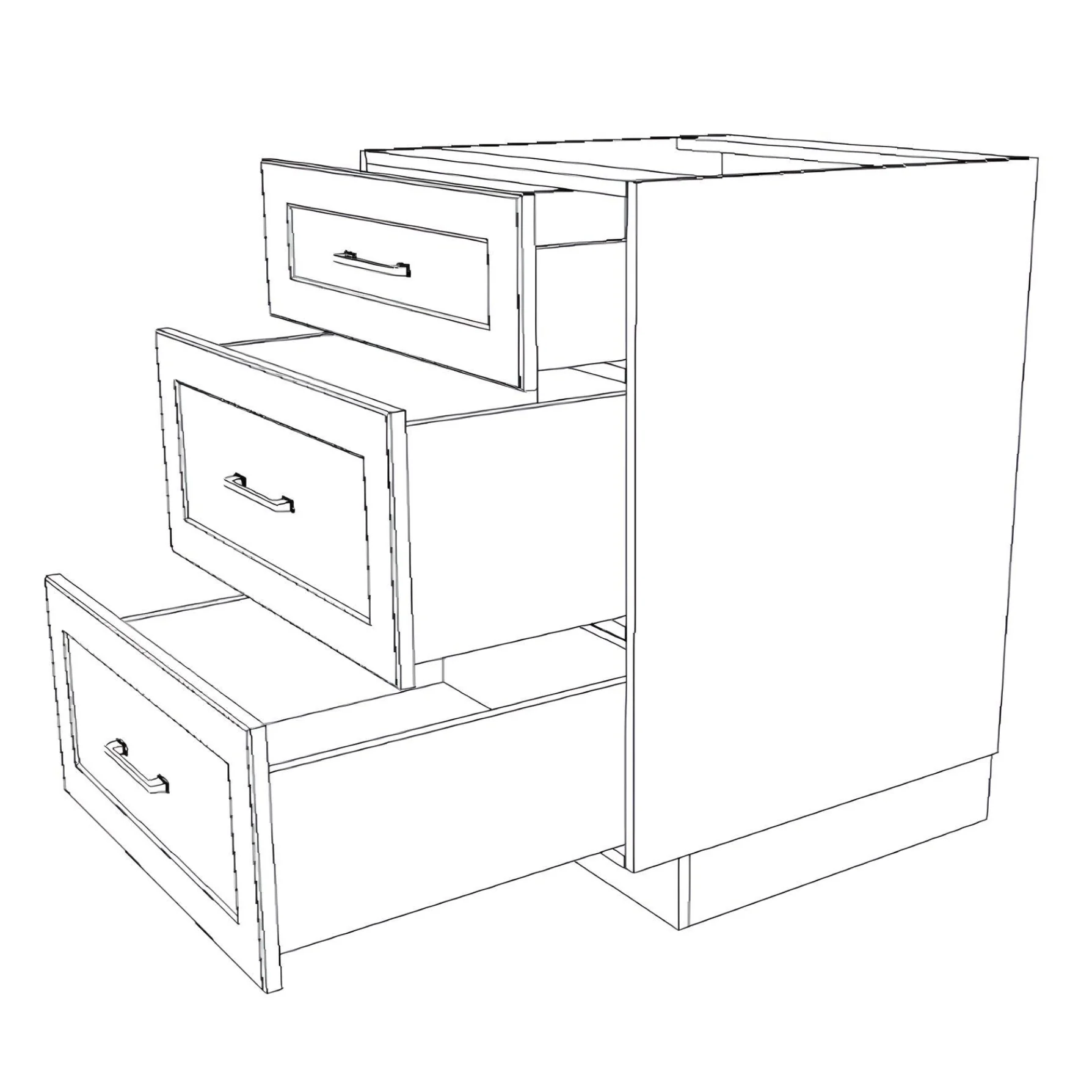 24" Wide Drawer Cabinet - Thermofoil Doors - Image 6