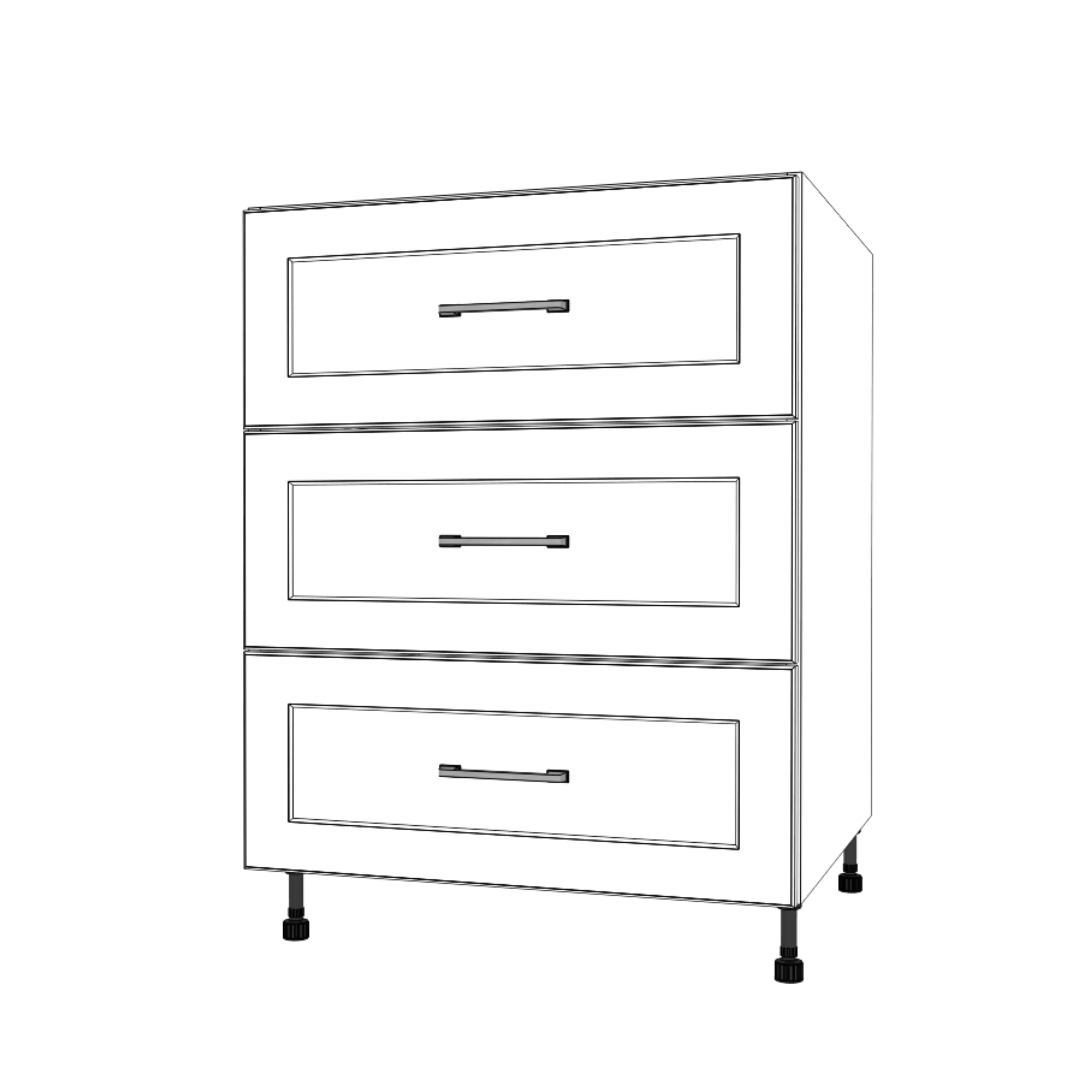 26" Wide Drawer Cabinet - Painted Doors - Image 4