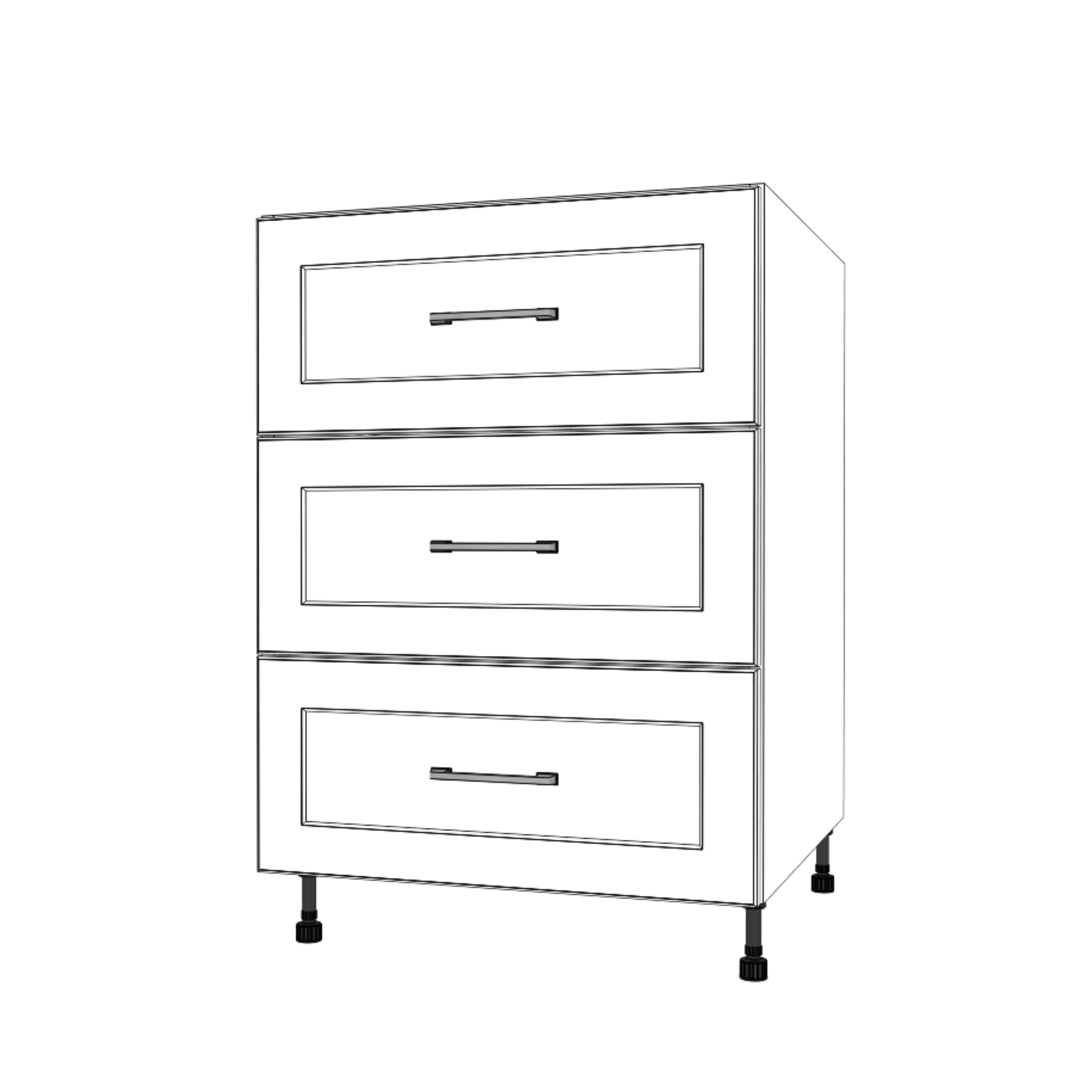 24" Wide Drawer Cabinet - Painted Doors - Image 4